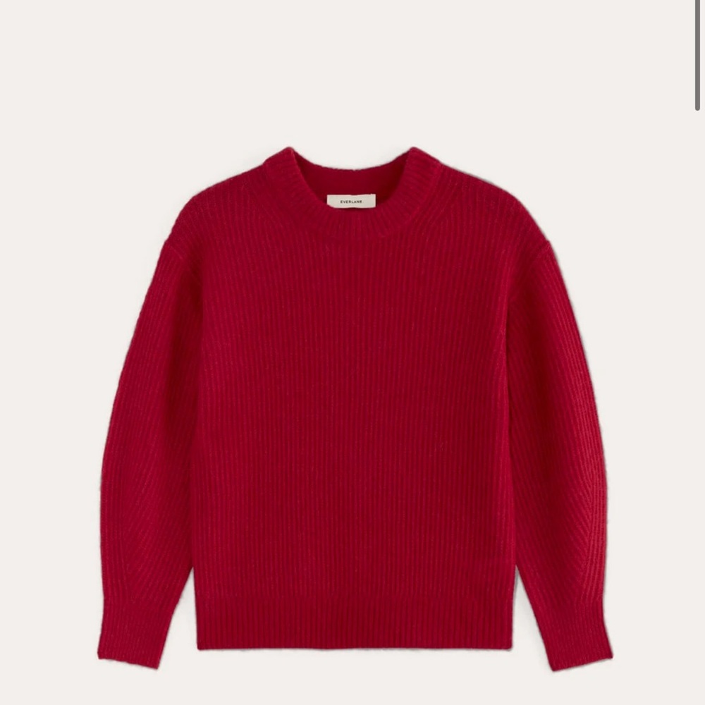 Everlane The Cocoon Crew Neck Sweater, Berry Red, size small, like new!